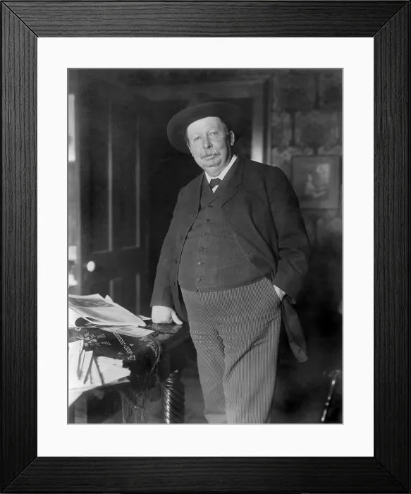Framed Print : Joel Chandler Harris (1948-1908) American journalist and humorist used slave dialects to create the characters of Uncle Remus and Brer Rabbit. Ca. 1900