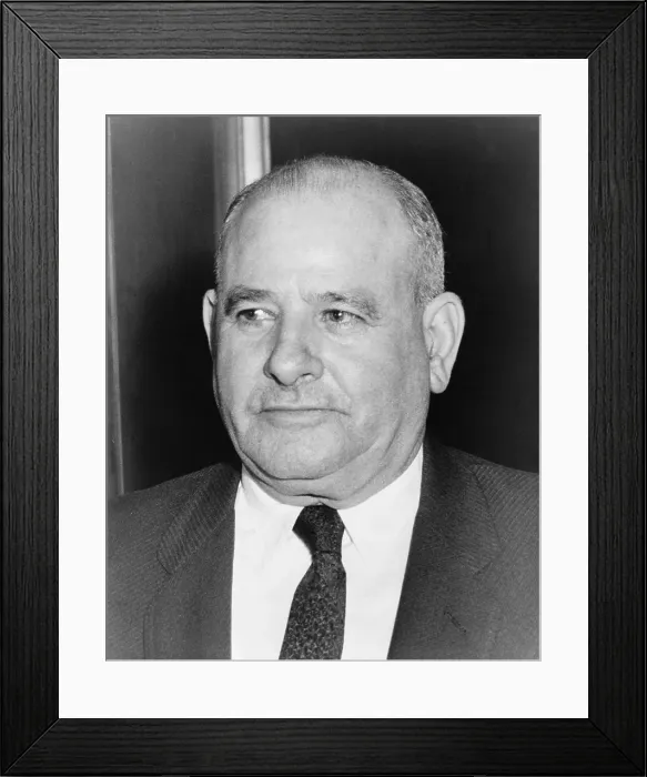 Framed Print : Steve Magaddino (1891-1974) long time crime boss of the Buffalo, New York organization, kidnapped Joe Bonnano in 1964. He lost power in the decade before his death in 1974