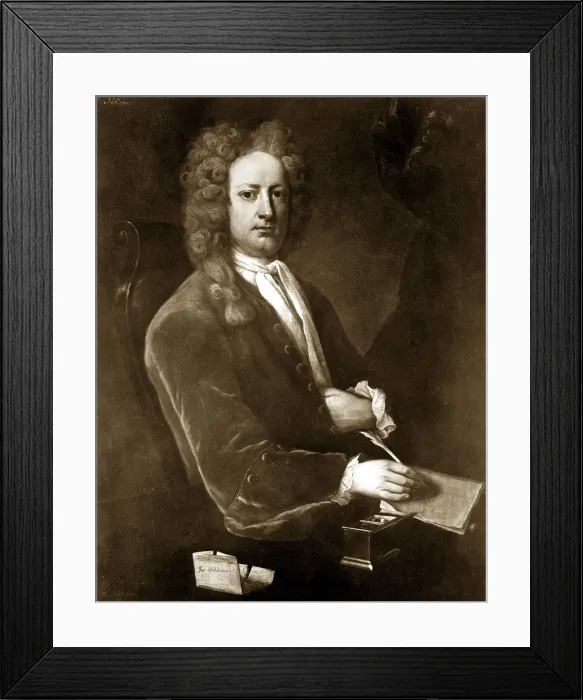 Framed Print : Joseph Addison (1672-1719), intertwined his political and literary careers, accepting commissions to create poetry celebrating royalty and British history