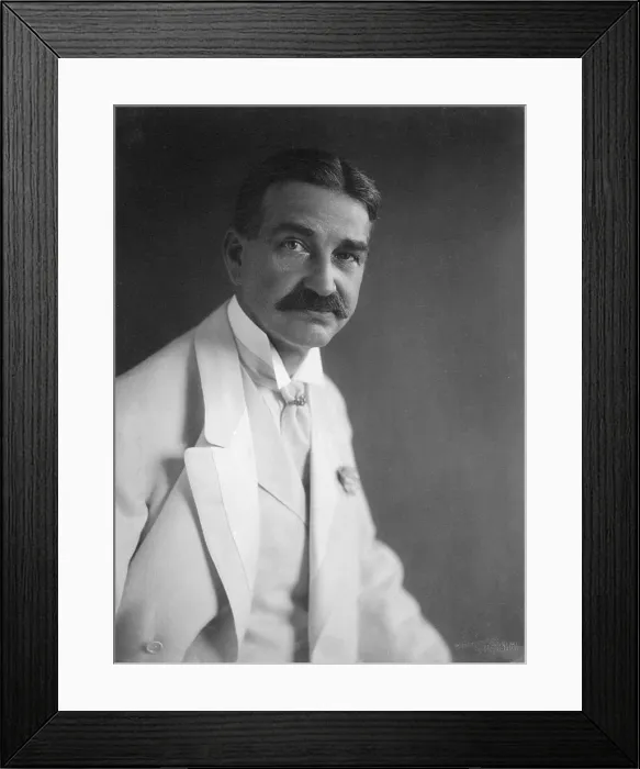 Framed Print : Frank Lyman Baum (1856-1919) wrote the childrens classic, The Wonderful Wizard of Oz, 1900. 1908 portrait by Dana Hall Framed Print : Frank Lyman Baum (1856-1919) wrote the childrens classic, The Wonderful Wizard of Oz, 1900. 1908 portrait by Dana Hall