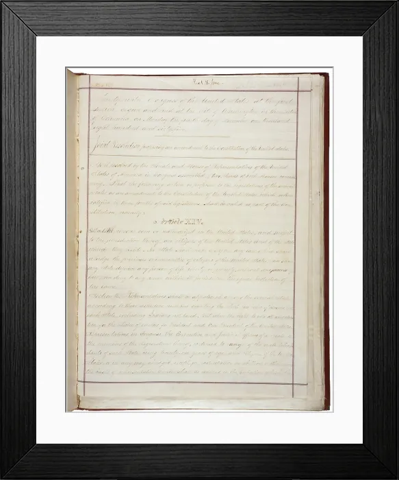Framed Print : 14th Amendment to the U.S