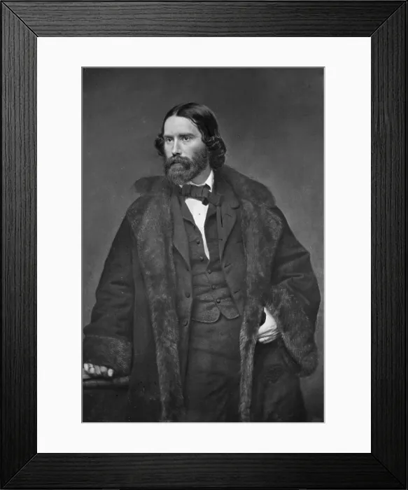 Framed Print : James Russell Lowell (1819-1891), American poet and writer who increased appreciation of English literature through his critical essays and magazine essays. Ca. 1860