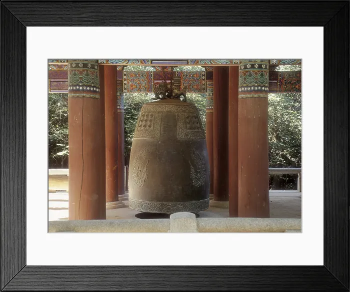 Framed Print : KOREA. NORTH KYONGSANG. Kyongju. Buddhist Temple of Bulguksa. Bell. AISA / Everett Collection**US SALES ONLY**