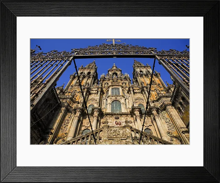 Framed Print : SPAIN. Santiago de Compostela. Cathedral of Santiago de Compostela. Plaza do Obradoiro, UNESCO World Heritage Site.Santiago de Compostela.Coruna province.Spain