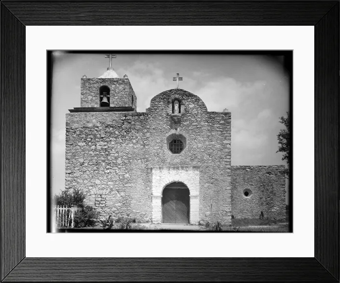 Framed Print : La Bahia Presidio Chapel, Goliad, Texas. Here the Texian prisoners were held prior to being massacred by the Mexican Army under Santa Anna's orders. photo ca. 1930s Framed Print : La Bahia Presidio Chapel, Goliad, Texas. Here the Texian prisoners were held prior to being massacred by the Mexican Army under Santa Anna's orders. photo ca. 1930s