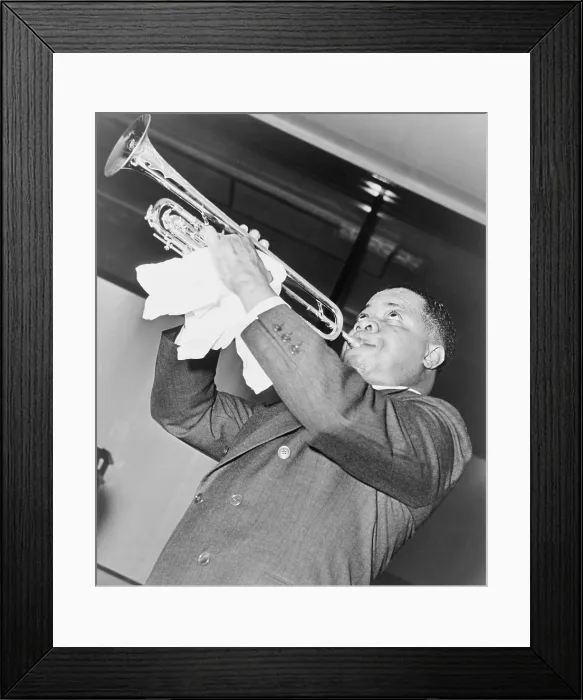 Framed Print : Louis Armstrong (1901-1971), African American Jazz musician, performing in 1937