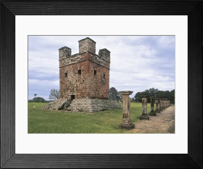 Framed Print : PARAGUAY. EASTERN PARAGUAY. ITAPUA. Santsima Trinidad de Paran. Bell tower of a church in Santa Mara de Trinidad, built in 1706 by Juan Bautista Primoli