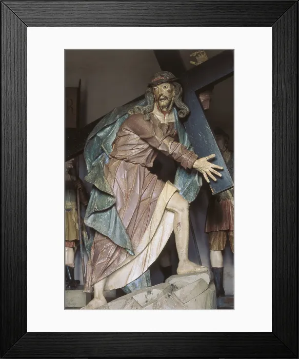 Framed Print : ALEIJADINHO, Antonio Francisco de Lisboa, also called (1738-1814). Christ Carrying the Cross. 1799. BRAZIL. Congonhas do Campo. Church of Bom Jesus do Matosinhos Framed Print : ALEIJADINHO, Antonio Francisco de Lisboa, also called (1738-1814). Christ Carrying the Cross. 1799. BRAZIL. Congonhas do Campo. Church of Bom Jesus do Matosinhos
