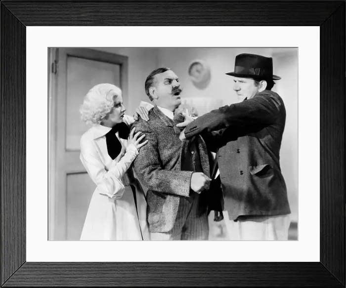 Framed Print : BOMBSHELL, from left, Jean Harlow, Frank Morgan, Ted Healy, 1933
