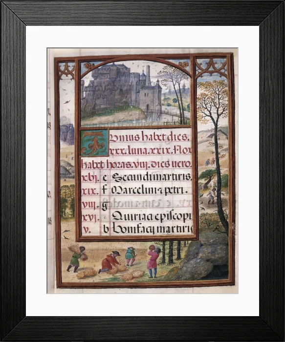 Framed Print : Book of Hours of Don Manuel. 1517. June: reaping. Miniature Painting. PORTUGAL. Lisbon. National Museum of Ancient Art. AISA / Everett Collection**US SALES ONLY** Framed Print : Book of Hours of Don Manuel. 1517. June: reaping. Miniature Painting. PORTUGAL. Lisbon. National Museum of Ancient Art. AISA / Everett Collection**US SALES ONLY**