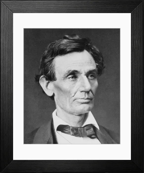 Framed Print : Abraham Lincoln (1809-1865), in a portrait of June 3, 1860 by Alexander Hesler