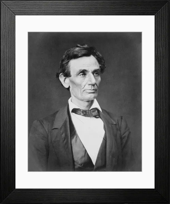 Framed Print : Abraham Lincoln (1809-1865) in a portrait of June 3, 1860 by Alexander Hesler