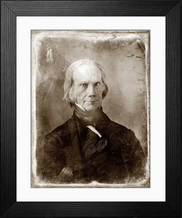 Framed Print : Henry Clay (1777-1852), 1851 dauguerreotype by Matthew Brady. In his seventies he designed the Compromise of 1850, averting the Civil War for ten years