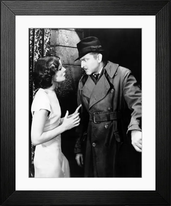 Framed Print : A BILL OF DIVORCEMENT, from left, Katharine Hepburn, John Barrymore, 1932