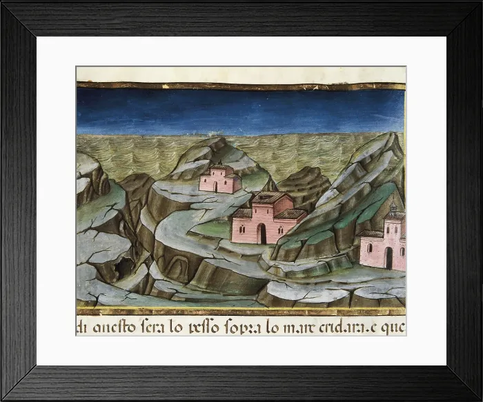 Framed Print : DE PREDIS, Cristoforo (1440-1486). Stories of Saint Joachim, Saint Anne, Virgin Mary, Jesus, the Baptist and the End of the World. 1476