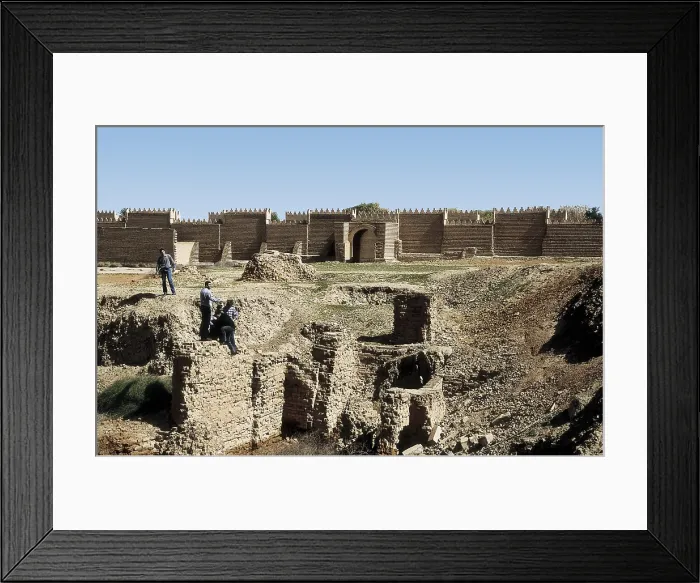 Framed Print : IRAQ. Babylon. Rebuilt wall of the city and remains of the original city. AISA / Everett Collection**US SALES ONLY**