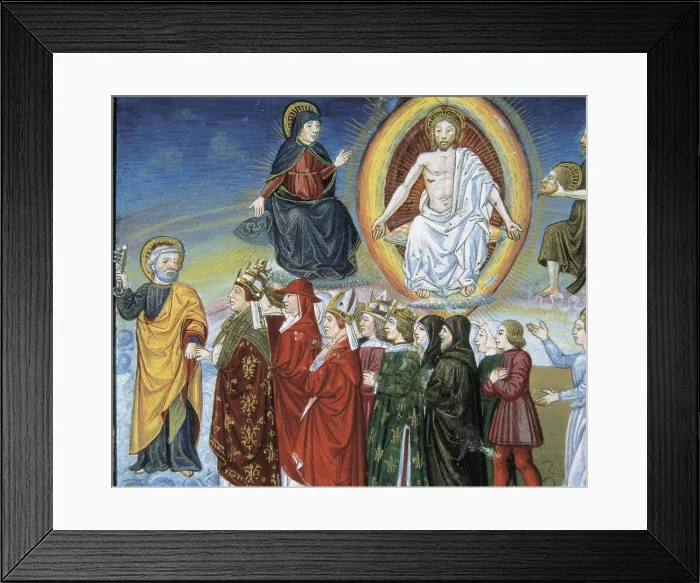 Framed Print : DE PREDIS, Cristoforo (1440-1486). Stories of Saint Joachim, Saint Anne, Virgin Mary, Jesus, the Baptist and the End of the World. 1476