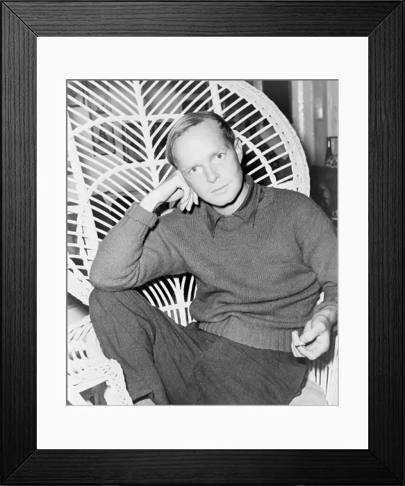 Framed Print : Truman Capote (1924-1984), southern American novelist and playwright, author of 'Breakfast at Tiffany's, ' and the journalistic novel, 'In Cold Blood.'