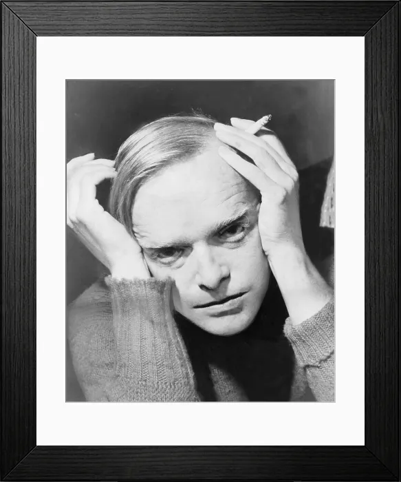 Framed Print : Truman Capote (1924-1984), southern American novelist and playwright, author of 'Breakfast at Tiffany's, ' and the journalistic novel, 'In Cold Blood.'