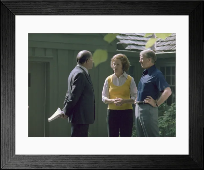 Framed Print : Israeli Prime Minister Menahem Begin with Rosalynn Carter and Jimmy Carter at Camp David. Sept 5-17 1978 Framed Print : Israeli Prime Minister Menahem Begin with Rosalynn Carter and Jimmy Carter at Camp David. Sept 5-17 1978