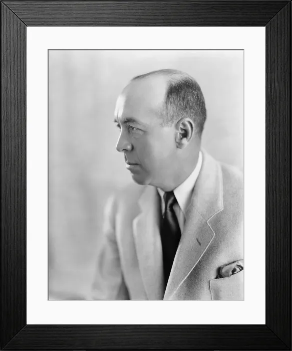 Framed Print : Edgar Rice Burroughs (1875-1950), American author and creator of Tarzan stories, moved to Hollywood in 1919 to collaborate in the production of Tarzan movies