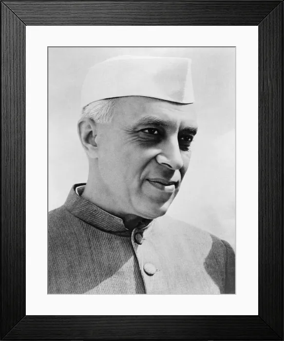 Framed Print : Jawaharlal Nehru (1889-1964), the first Prime Minister of India following independence from Britain in 1947
