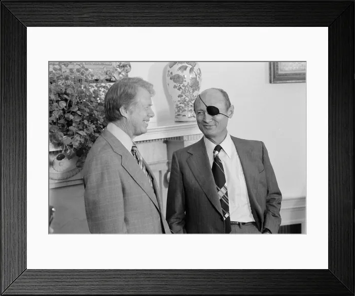 Framed Print : Jimmy Carter with Israeli Foreign Minister Moshe Dayan in the White House Oval Office. Oct. 20 1978 Framed Print : Jimmy Carter with Israeli Foreign Minister Moshe Dayan in the White House Oval Office. Oct. 20 1978