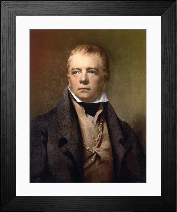 Framed Print : Sir Walter Scott (1771-1832) Scottish author who wrote narrative poetry early in his career, before the historical novel became his primary genre. Portrait ca. 1810