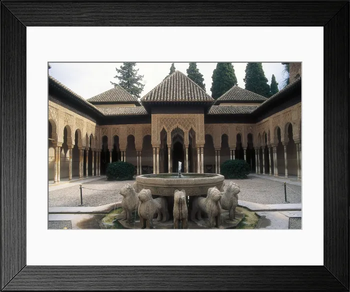 Framed Print : Alhambra. SPAIN. ANDALUSIA. Granada. Alhambra. Courtyard of the Lions. Hispano-Moresque art. Nasrid dynasty. Architecture. AISA / Everett Collection**US SALES ONLY**