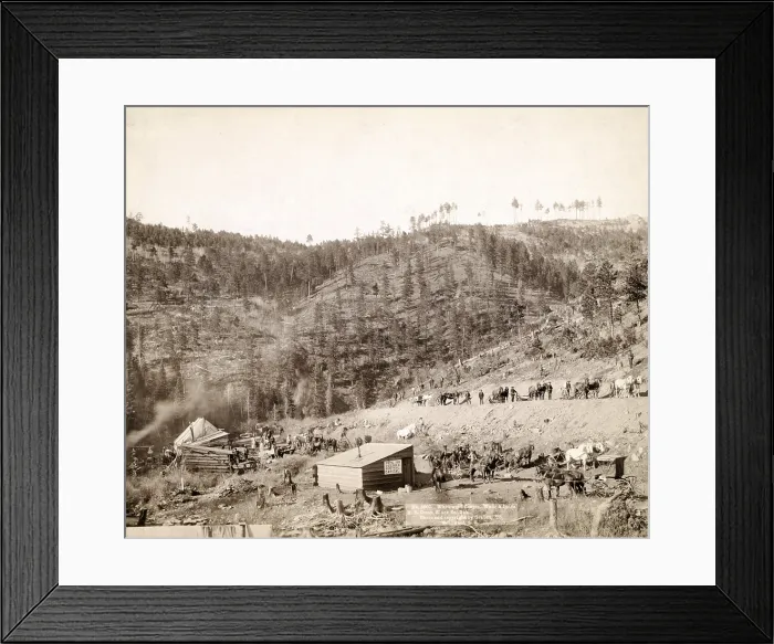 Framed Print : Whitewood Canyon, Wade and Jones R.R. Camp, Black Hills, South Dakota. photo by John C. Grabill, 1890 Framed Print : Whitewood Canyon, Wade and Jones R.R. Camp, Black Hills, South Dakota. photo by John C. Grabill, 1890