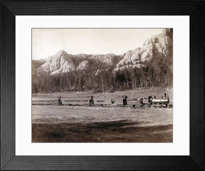 Framed Print : Harney Range. Burlington and Missouri River. Ry. near Custer City, South Dakota. photo by John C. Grabill, 1891