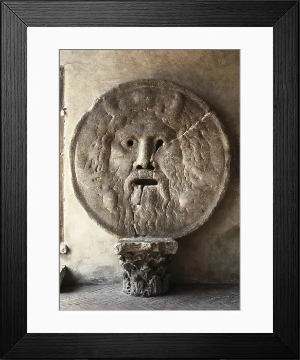 Framed Print : ITALY. Rome. Church of Santa Maria in Cosmedin. Mouth of Truth. Relief on marble. - Iberfoto / Everett Collection (186122)**US SALES ONLY**