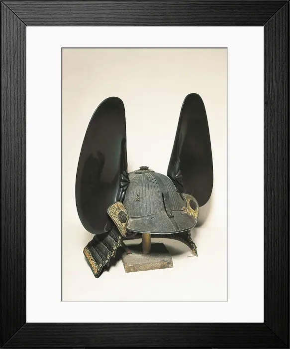 Framed Print : Japanese helmet with earflaps. Japanese art. ITALY. Venice. Museum of Oriental Art. AISA / Everett Collection**US SALES ONLY**