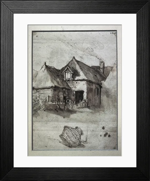 Framed Print : BLOEMAERT, Abraham (1566-1651). Cabin with wicker basket. Baroque art. Engraving. FRANCE. Paris. Louvre Museum. AISA / Everett Collection**US SALES ONLY**