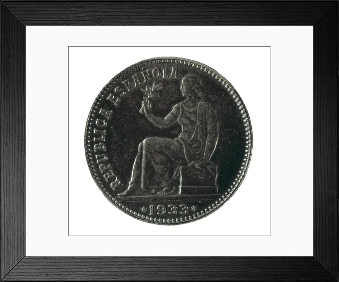 Framed Print : Spain. Coin of the Second Republic (1933). Coin. SPAIN. Barcelona. Numismatic Cabinet of Catalonia. AISA / Everett Collection**US SALES ONLY** Framed Print : Spain. Coin of the Second Republic (1933). Coin. SPAIN. Barcelona. Numismatic Cabinet of Catalonia. AISA / Everett Collection**US SALES ONLY**
