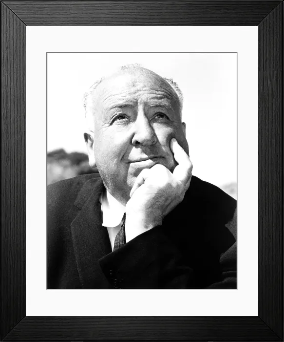 Framed Print : THE BIRDS, director Alfred Hitchcock, on-set, 1963