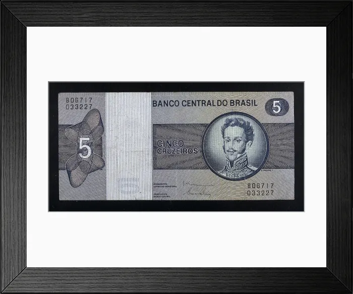 Framed Print : 5 cruzeiros bill with portrait of king Pedro I. Brazil. Coin. AISA / Everett Collection**US SALES ONLY** Framed Print : 5 cruzeiros bill with portrait of king Pedro I. Brazil. Coin. AISA / Everett Collection**US SALES ONLY**