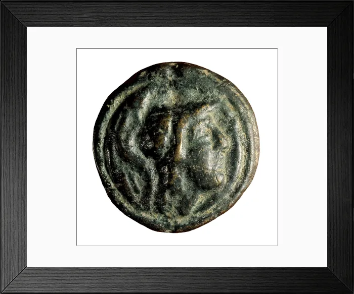 Framed Print : Dupondius. Coin. SPAIN. Barcelona. Numismatic Cabinet of Catalonia. AISA / Everett Collection**US SALES ONLY**