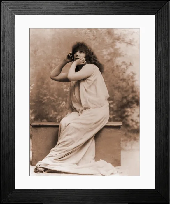 Framed Print : Sarah Bernhardt (1844-1923), French actress in Greek costume. Ca. 1896