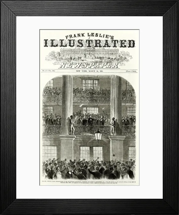 Framed Print : Jefferson Davis (1808-1889), president-elect of the new southern confederacy, addressing the citizens of Montgomery, Alabama, from the balcony of the Exchange Hotel, on Feb
