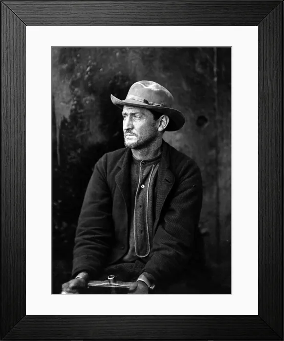 Framed Print : Edman Spangler a Lincoln Assassination conspirator in maniacals at the Washington Navy Yard. This photograph was taken on one of the monitors, U.S.S