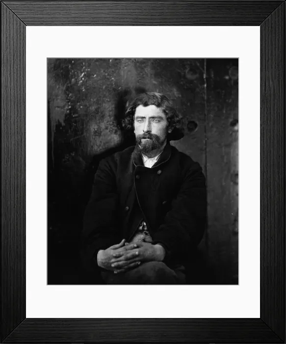 Framed Print : Hartman Richter a Lincoln Assassination conspirator in maniacals at the Washington Navy Yard. This photograph was taken on one of the monitors, U.S.S