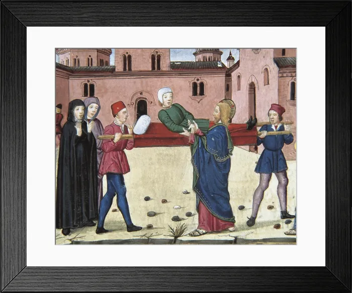 Framed Print : DE PREDIS, Cristoforo (1440-1486). Stories of Saint Joachim, Saint Anne, Virgin Mary, Jesus, the Baptist and the End of the World. 1476