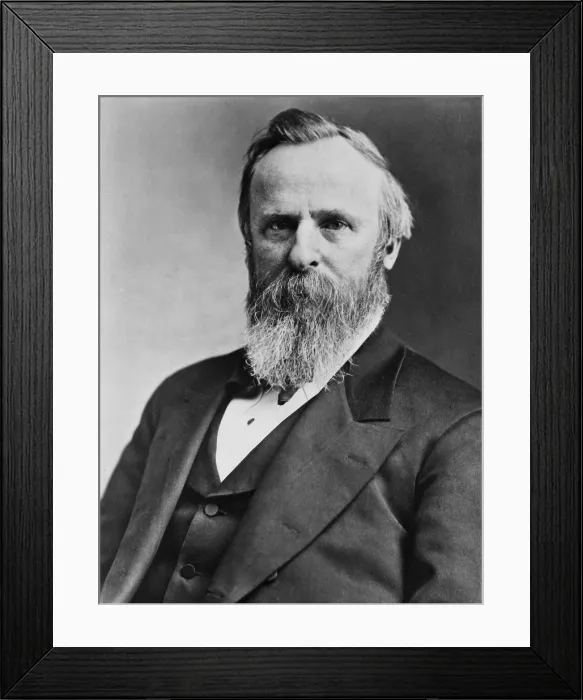 Framed Print : President Rutherford B. Hayes (1822-1893), elected in 1876, running against Democrat Samuel Tilden