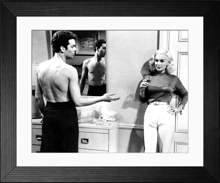 Framed Print : HIGH SCHOOL CONFIDENTIAL!, from left, Russ Tamblyn, Mamie Van Doren, 1958