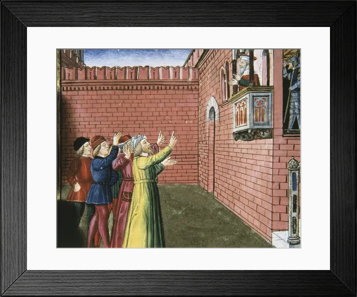 Framed Print : DE PREDIS, Cristoforo (1440-1486). Stories of Saint Joachim, Saint Anne, Virgin Mary, Jesus, the Baptist and the End of the World. 1476