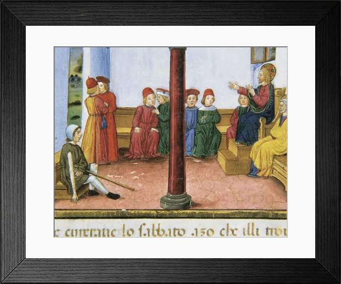 Framed Print : DE PREDIS, Cristoforo (1440-1486). Stories of Saint Joachim, Saint Anne, Virgin Mary, Jesus, the Baptist and the End of the World. 1476