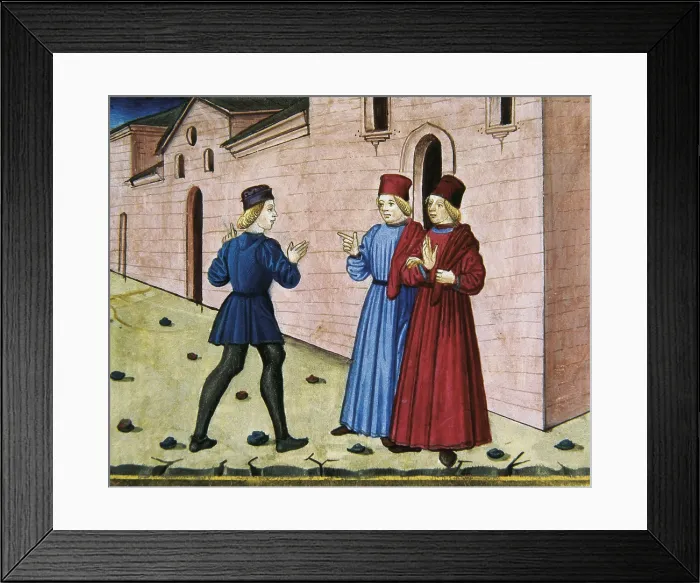 Framed Print : DE PREDIS, Cristoforo (1440-1486). Stories of Saint Joachim, Saint Anne, Virgin Mary, Jesus, the Baptist and the End of the World. 1476
