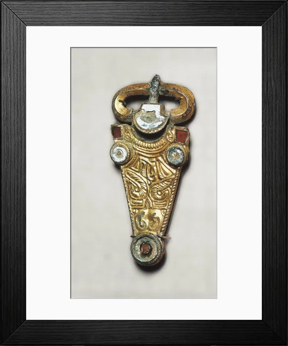 Framed Print : Merovingian brooch (6th c.). Merovingian art. Jewelry. UNITED KINGDOM. London. Victoria and Albert Museum. AISA / Everett Collection**US SALES ONLY**