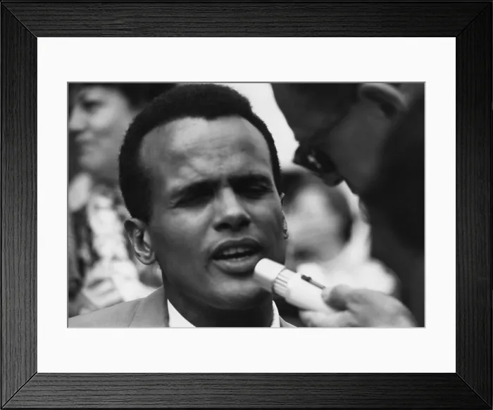 Framed Print : Actor and singer Harry Belafonte at the 1963 Civil Rights March on Washington. Aug. 28, 1963